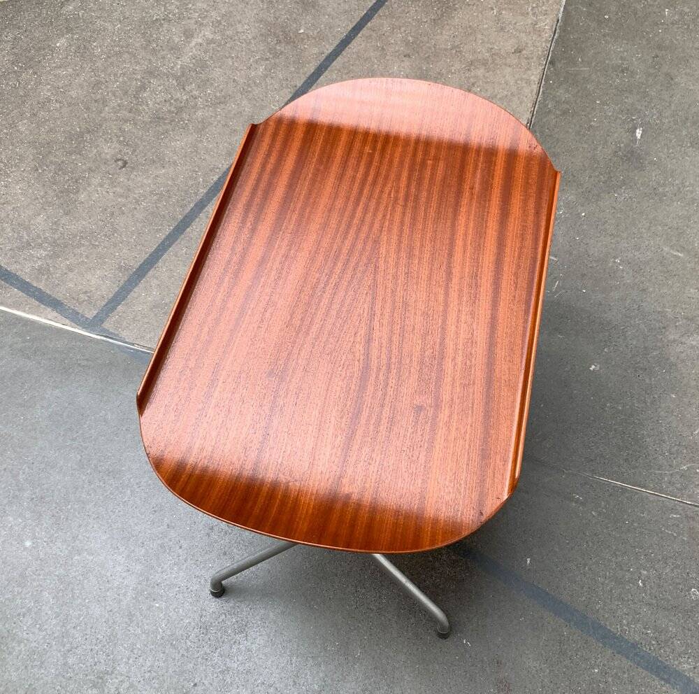 Folding table in teak with Norwegian alminette from the mid-century by F.M. Produkt, Frederiksberg Metalvarefabrik, 1960s.