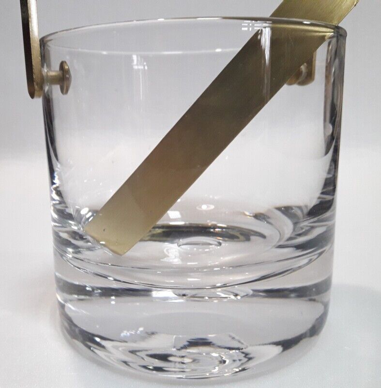 Ice bucket, ice cubes and its vintage pliers