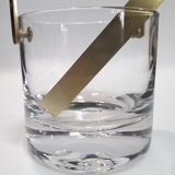 Ice bucket, ice cubes and its vintage pliers