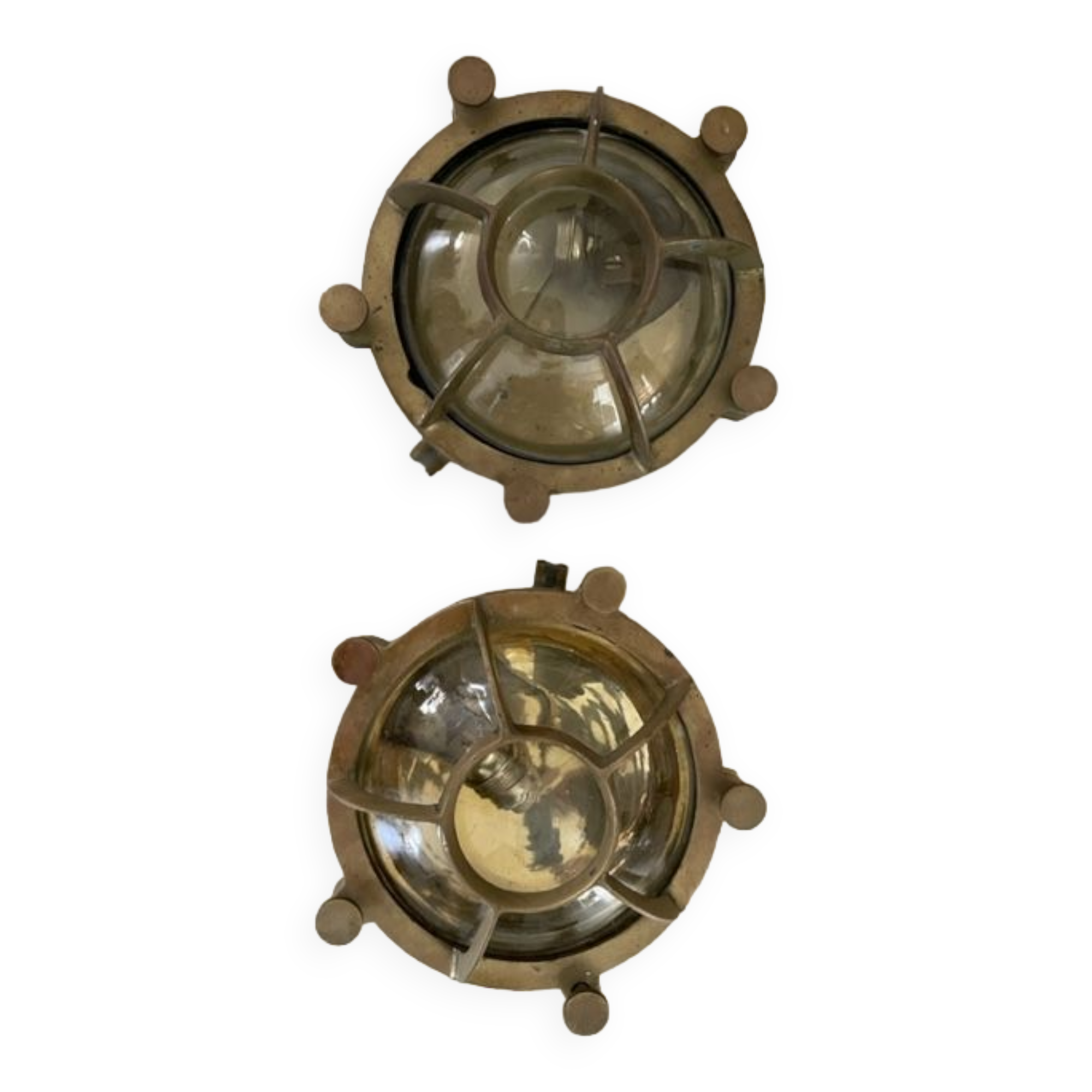 Pair of brass wall sconces