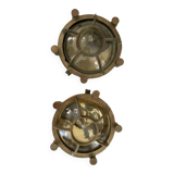 Pair of brass wall sconces