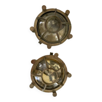 Pair of brass wall sconces