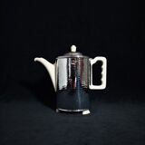 Large art deco insulating coffee maker in hammered metal and porcelain (by bauscher & sus)