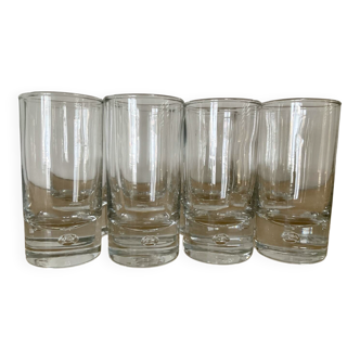 Série 8 verres vintage base bullée