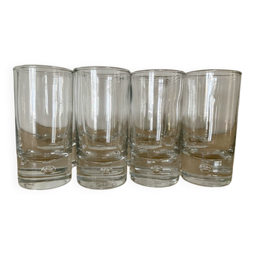 Set of 8 vintage glasses with bubble base