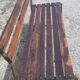 Banc des années 50 en fer et bois