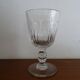 Old foot glass XIXth blown glass engraved flowers