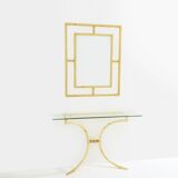 Console and mirror in gilded wrought iron by Robert Thibier, 1960s
