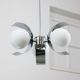 Vintage italian chrome and opaline chandelier, 70s