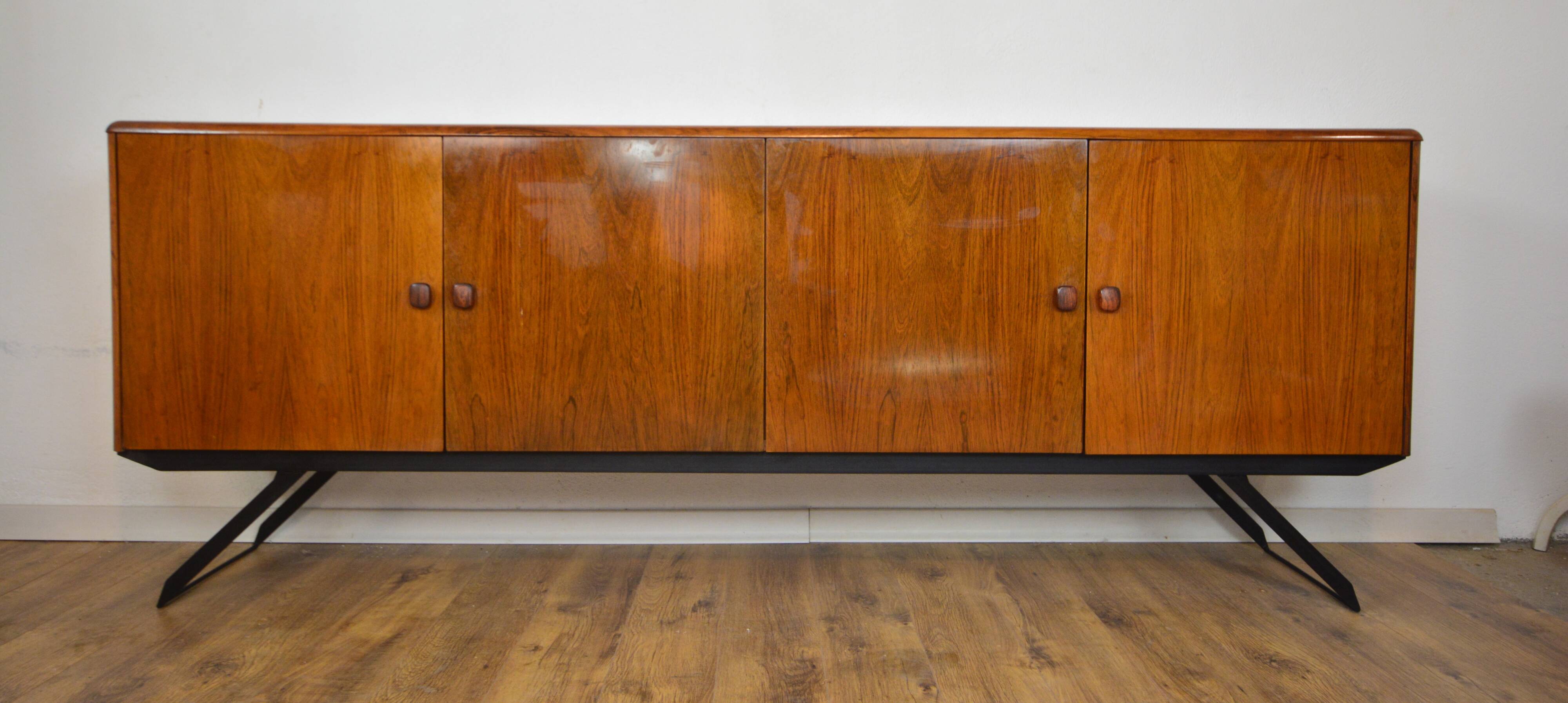 Scandian rosewood and metal sideboard