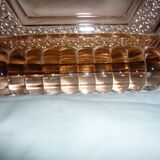 Art Deco pink glass transparent dish