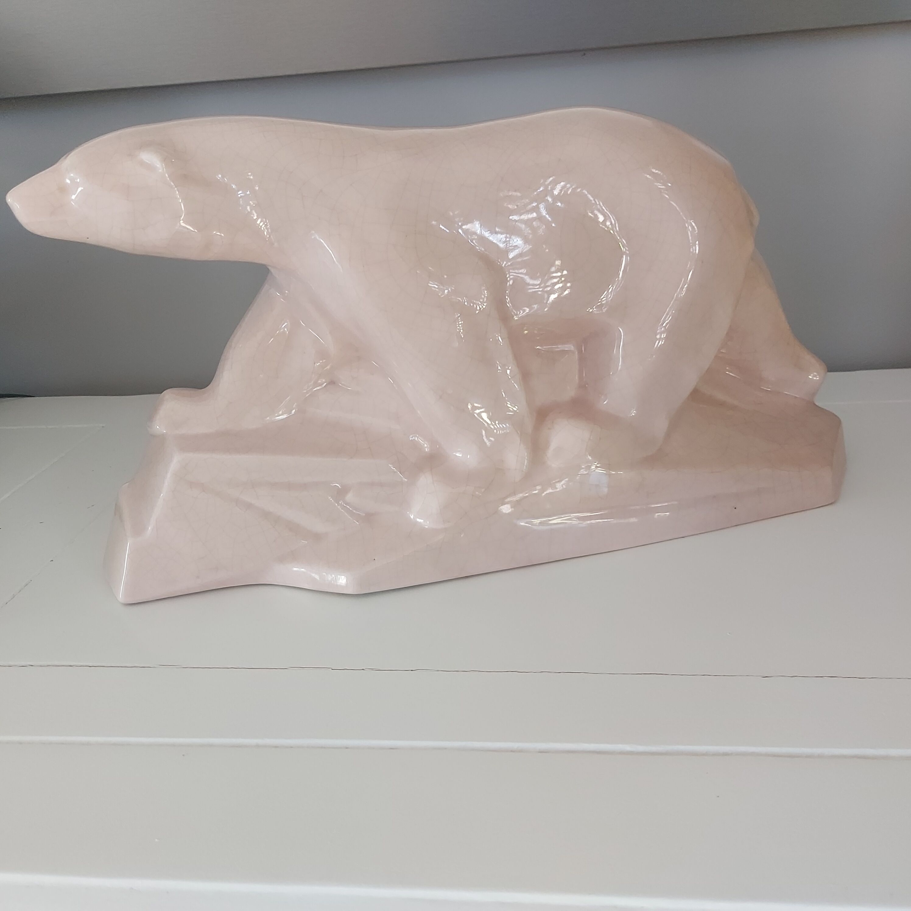 Art deco sculture polar bear ceramics 1930s