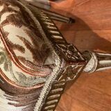 Chairs in Lacquer and Ikat Damask Upholstery, Set of 2