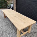 XXL farm table 2m80 + 2 solid oak benches
