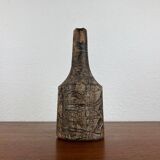 Brutalist vintage studio pottery vase carafe by Gerhard Liebenthron, 1970s.