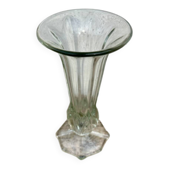 Antique tulip vase in moulded glass