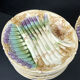 Set of 6 vintage Barbotine asparagus plates