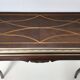 Vintage Rectangular Solid Walnut Console Table with Engraved Mirror Motif, Italy