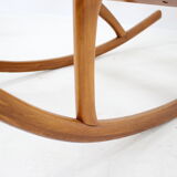 1960s pair of beech rocking chairs by uluv, czechoslovakia