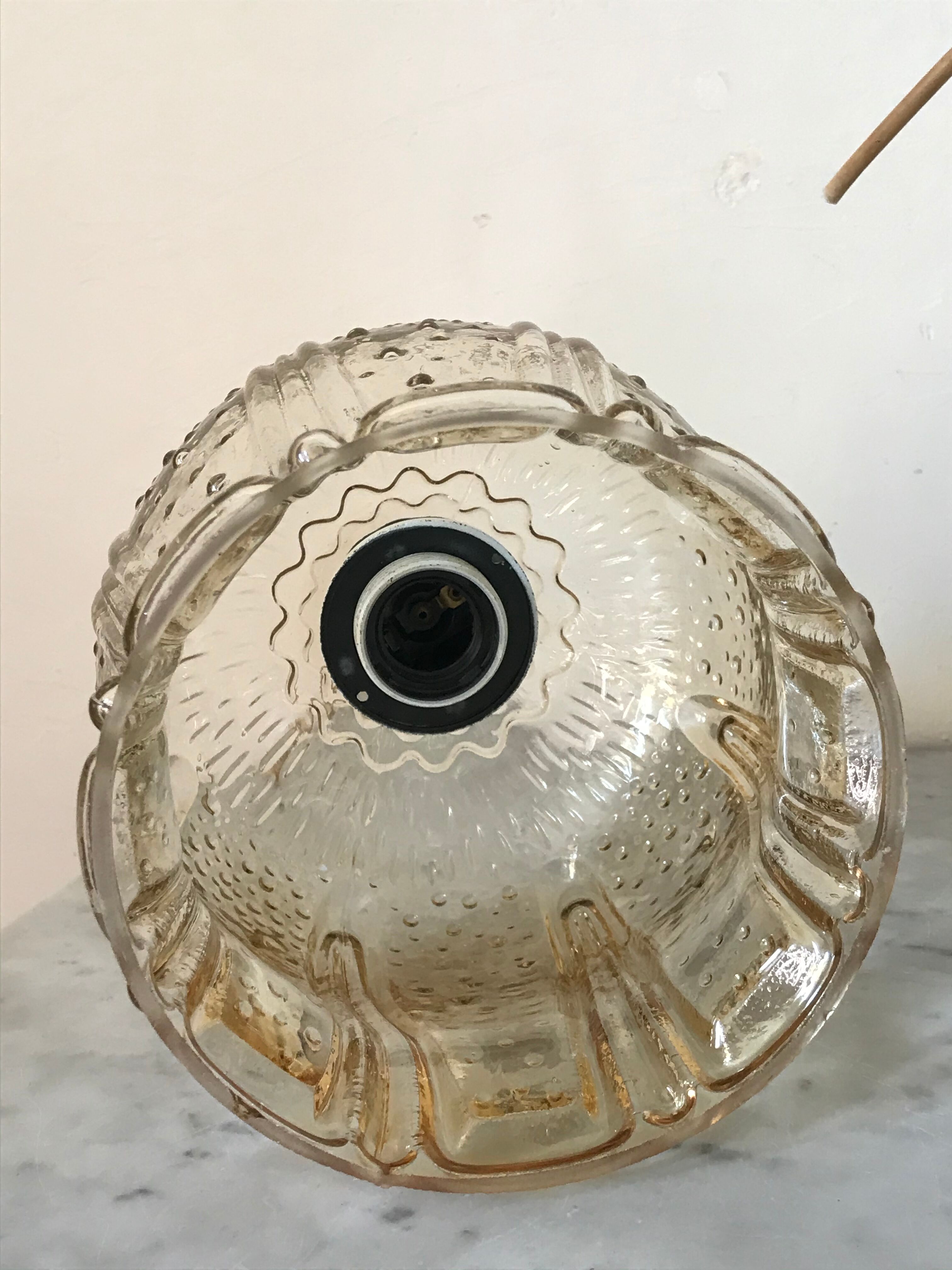 Vintage glass tulip hanging lamp