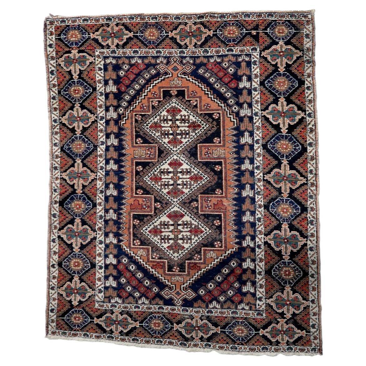 Antique Persian Afshar rug 115cm x 142cm 1920s - 1C1237