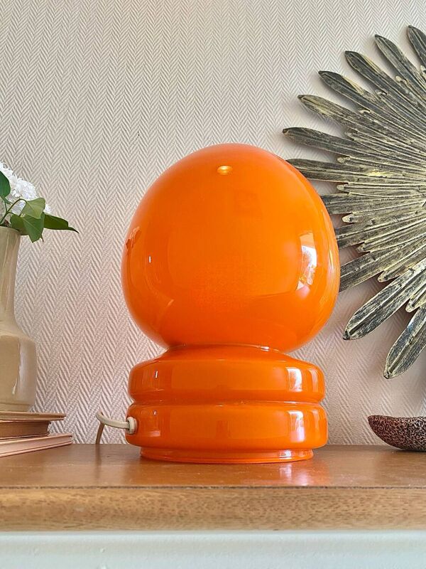 Lampe champignon orange 70s