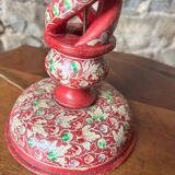 Ethnic carved wooden lamp