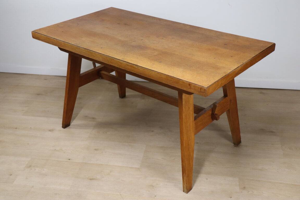 Oak dining table by René Gabriel, 1950
