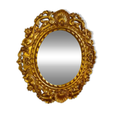 Golden round mirror