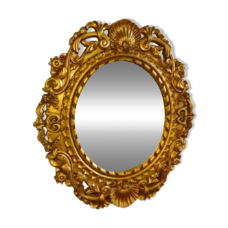 Miroir rond doré