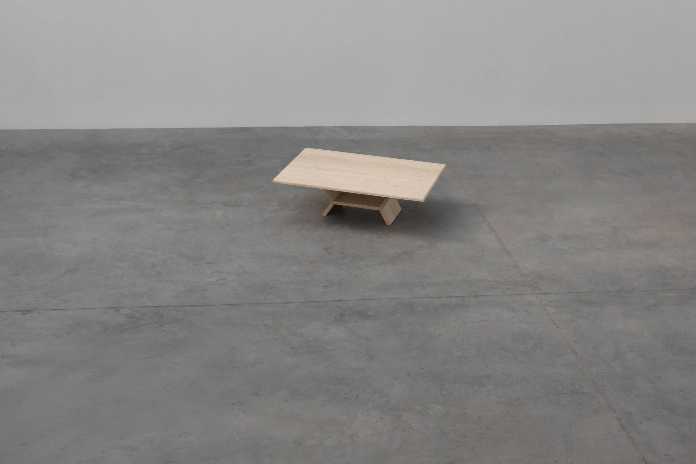 Sculptural geometric rectangular travertine coffee, Italy 1960s