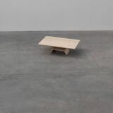 Sculptural geometric rectangular travertine coffee, Italy 1960s