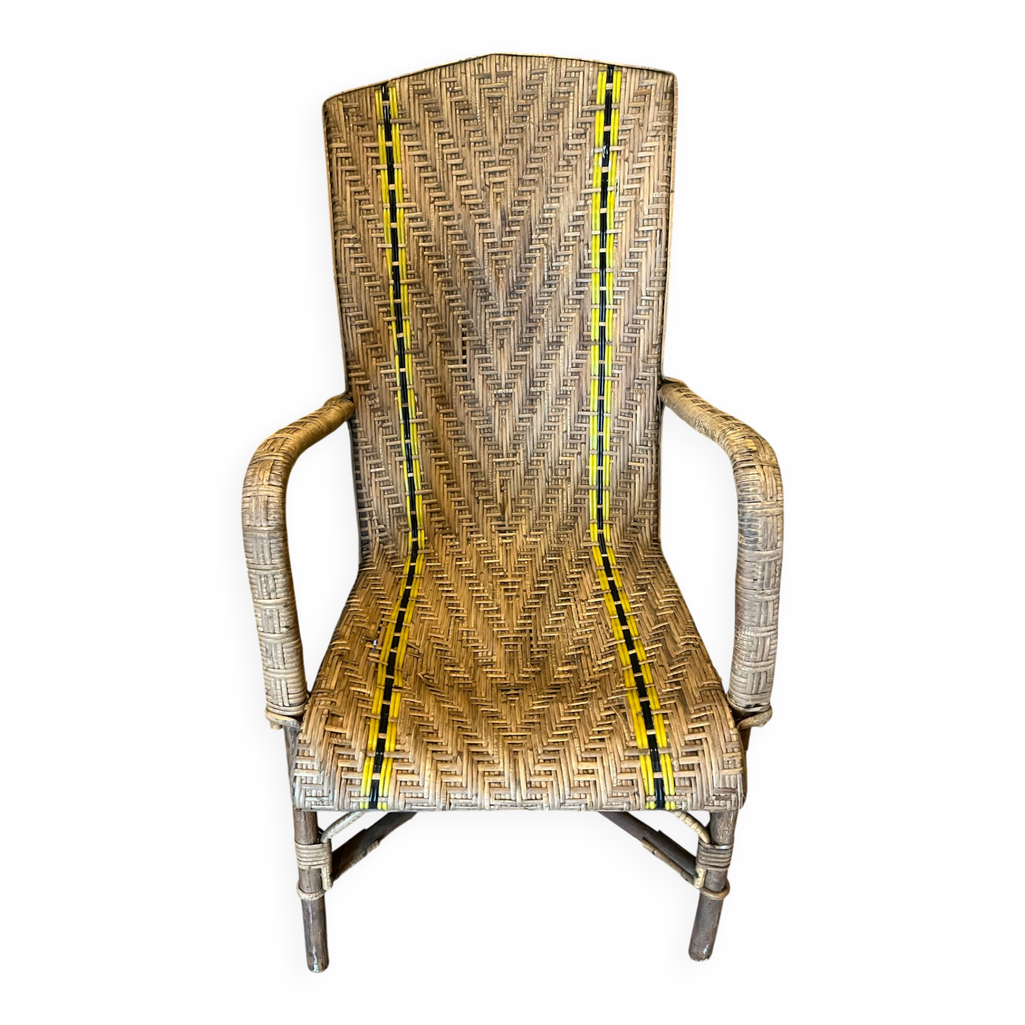 Fauteuil début de siècle rotin osier m