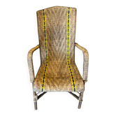Early century wicker rattan armchair m