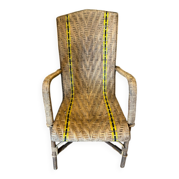 Fauteuil début de siècle rotin osier m