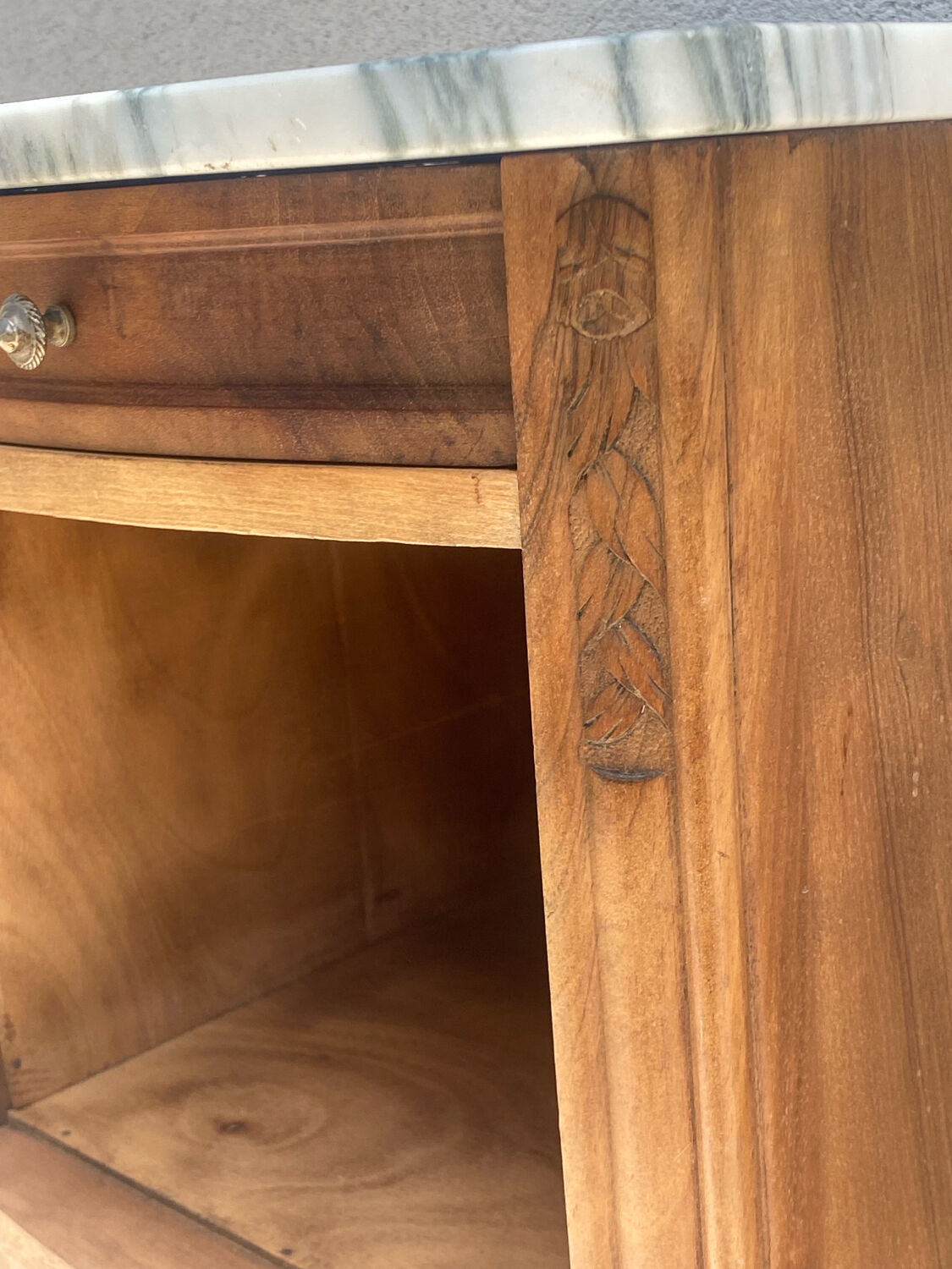 Marble top bedside table