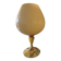 Footed vase Empoli in amber opaline glass, Italy