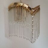 Vintage wall sconce gold metal and stamps