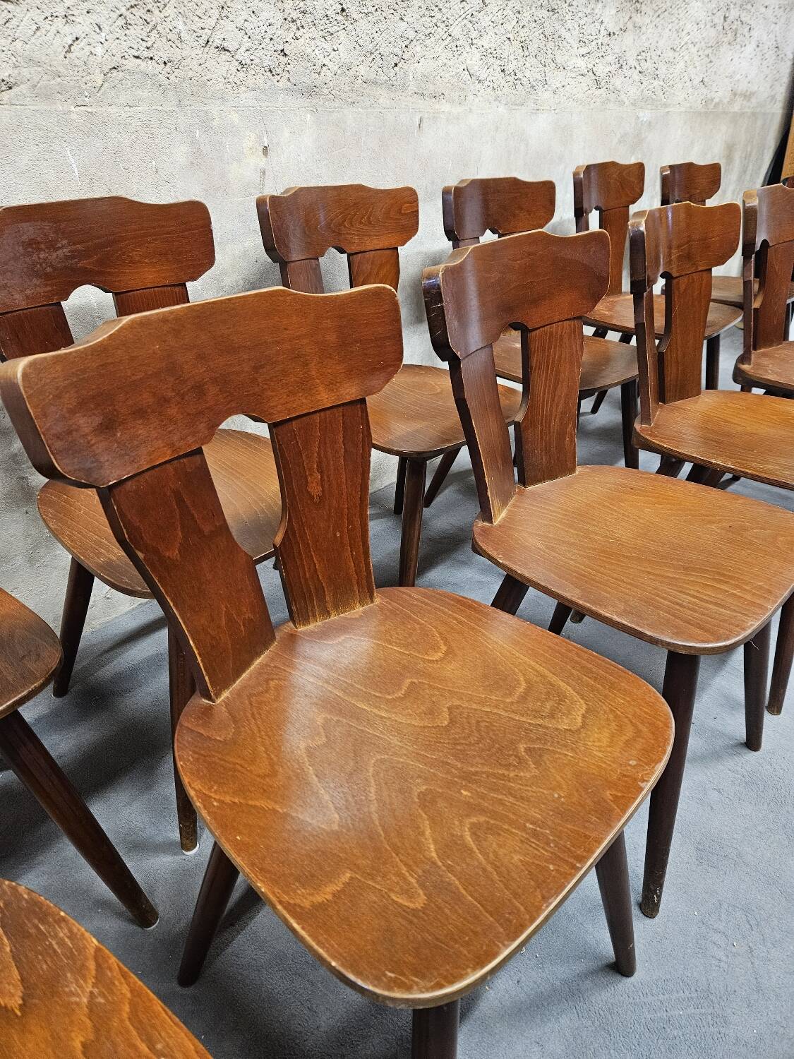 Set of 12 vintage bistro chairs 1960
