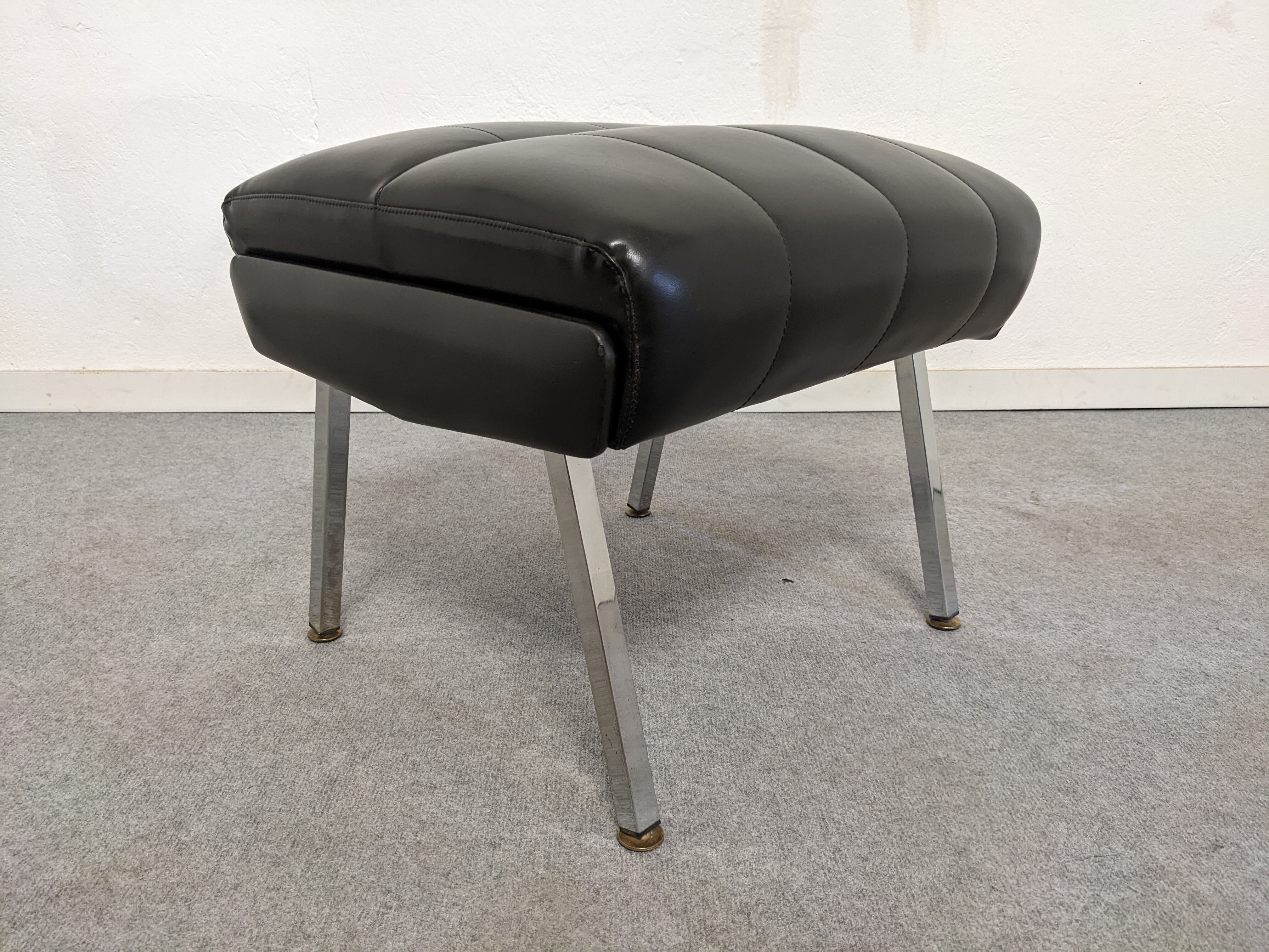 Leather Ottoman from the 50s/60s