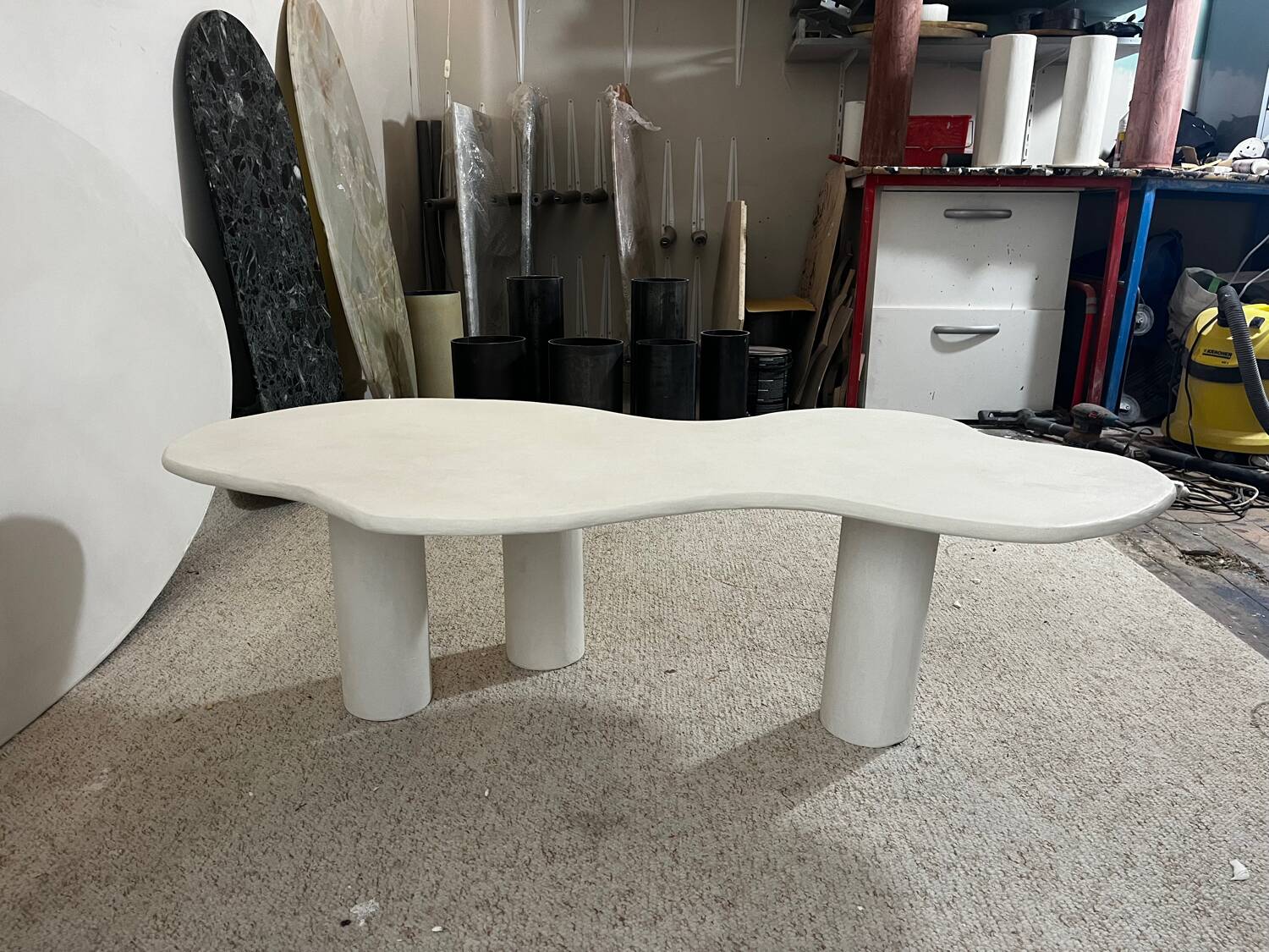 Waxed concrete coffee table