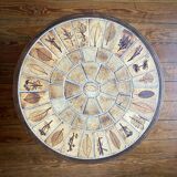 Table basse ronde  herbier - Roger Capron