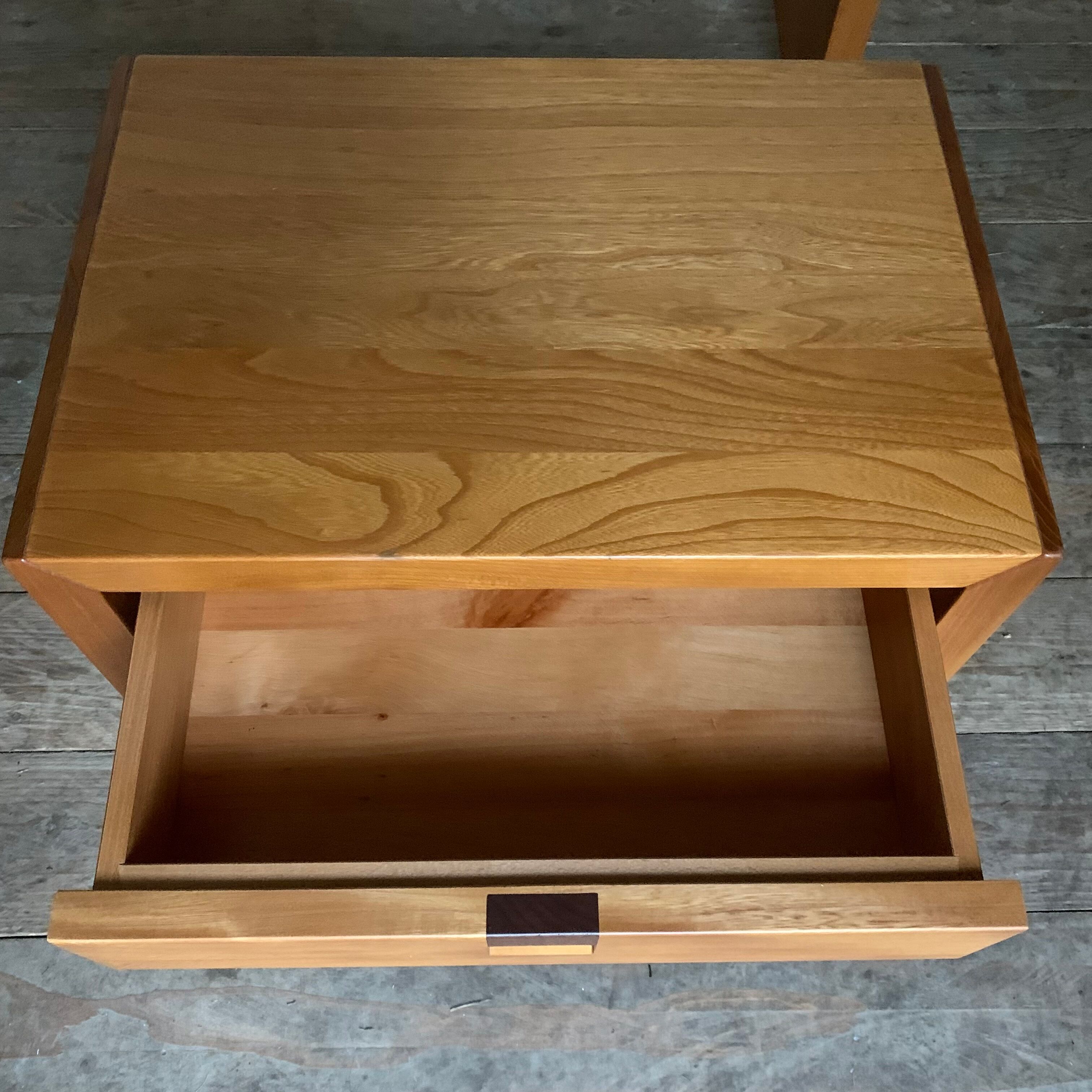 Vintage bedside tables in solid elm