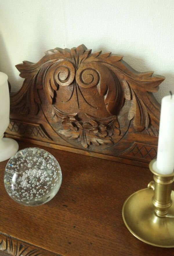 Bureau à caisse et gradin en chêne néo-Renaissance