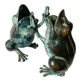 Vase bronze grenouille