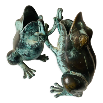 Vase bronze grenouille