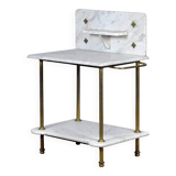 Antique wash stand in brass and marble, circa 1880