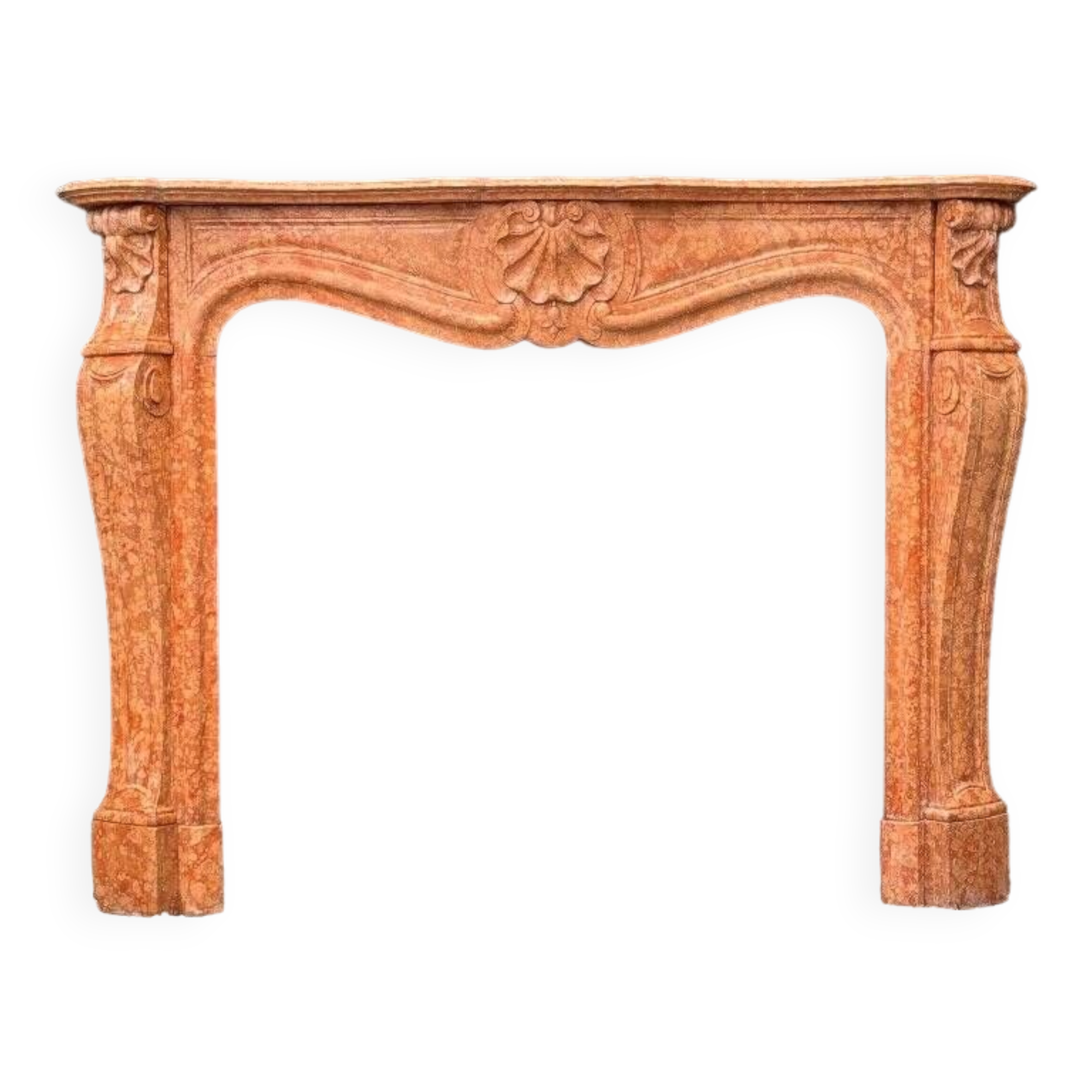 Louis XV Style Fireplace In Red Verona Marble Circa 1880