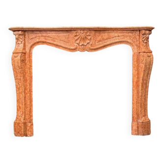 Louis XV Style Fireplace In Red Verona Marble Circa 1880
