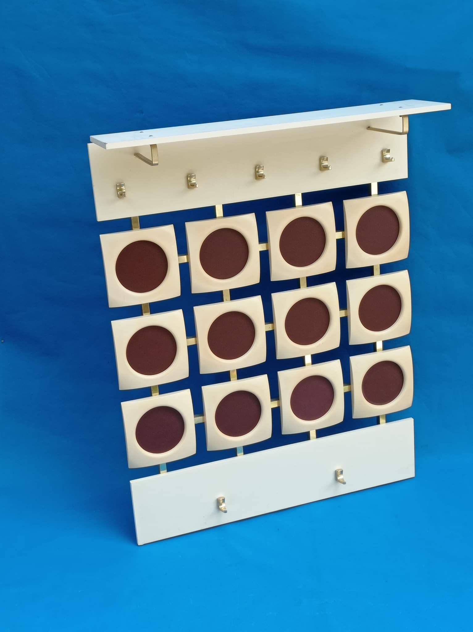 White wall coat rack from the 60s-70s